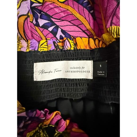 Anthropologie Alexandra Farmer Puff Sleeve Butterfly Blouse Pink Size S - Picture 9 of 10